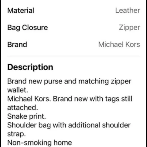 Michael Kors leather purse with matching zipper wallet. - Picture 5 of 5